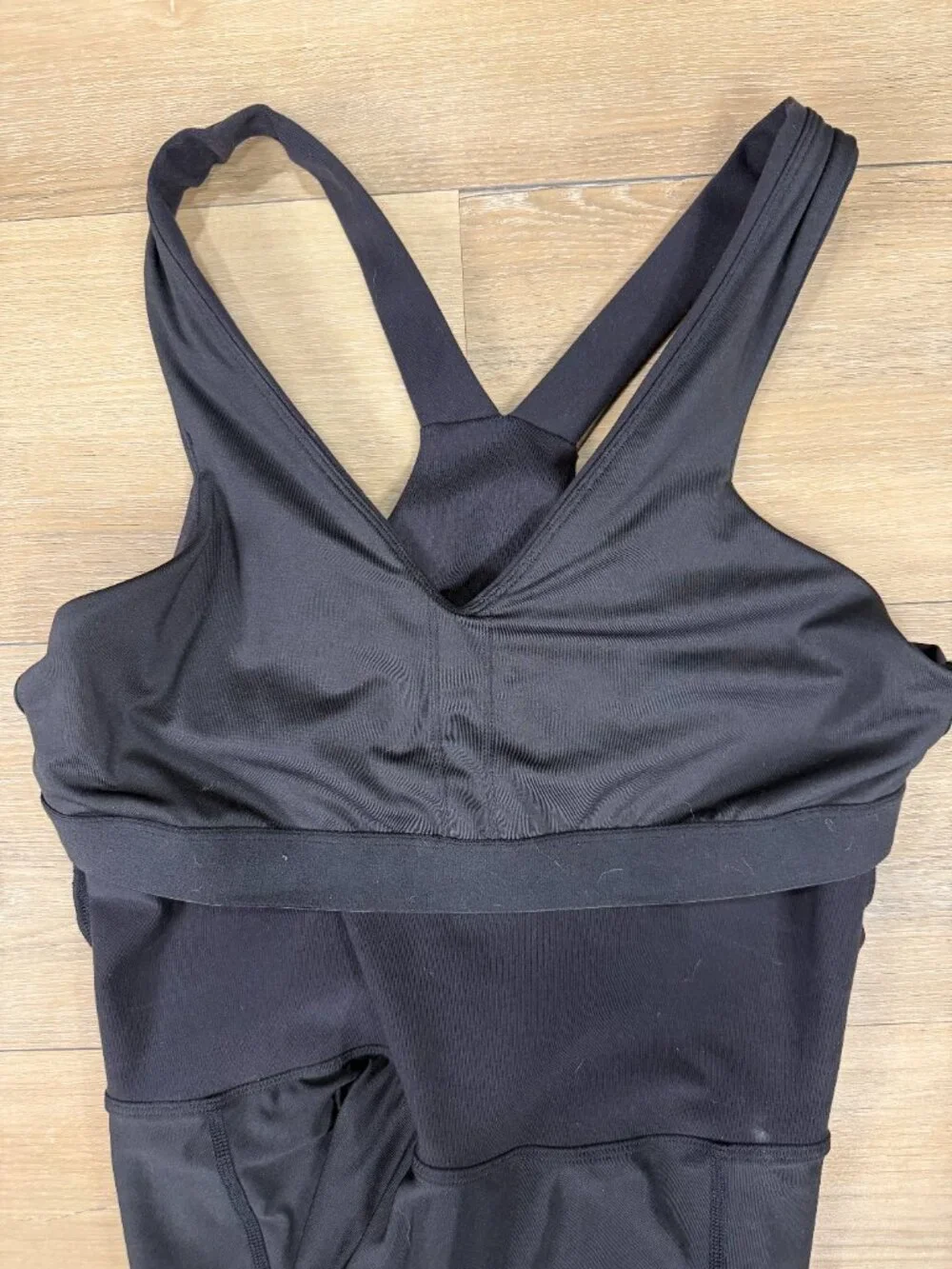 Alo Yoga Black V Neck Airbrush Real Tennis Dress | L